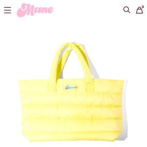 MANE YELLOW PUFFER TOTE BAG